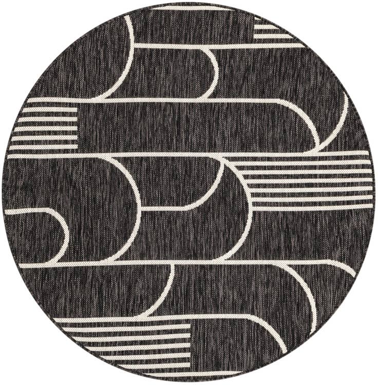 Detail image of 4' x 4' Easy-Clean Modern Indoor / Outdoor Round Rug