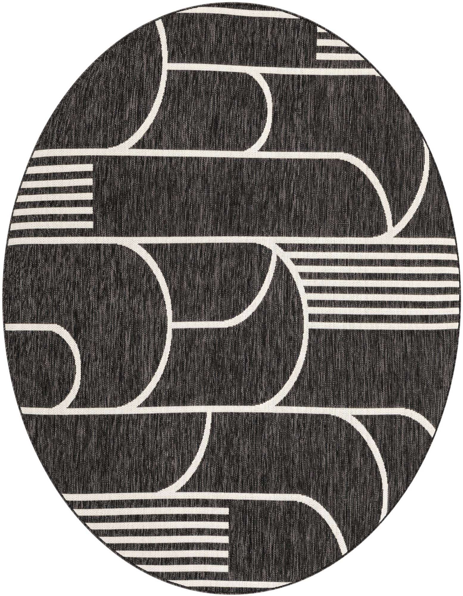 6' x 6' Easy-Clean Modern Indoor / Outdoor Round Rug