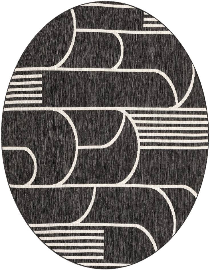 Detail image of 6' x 6' Easy-Clean Modern Indoor / Outdoor Round Rug