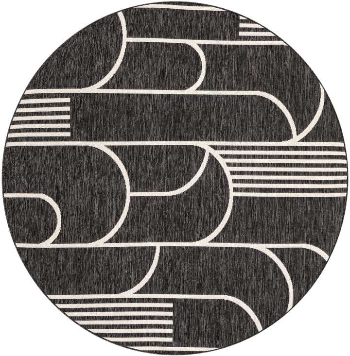 6' x 6' Easy-Clean Modern Indoor / Outdoor Round Rug