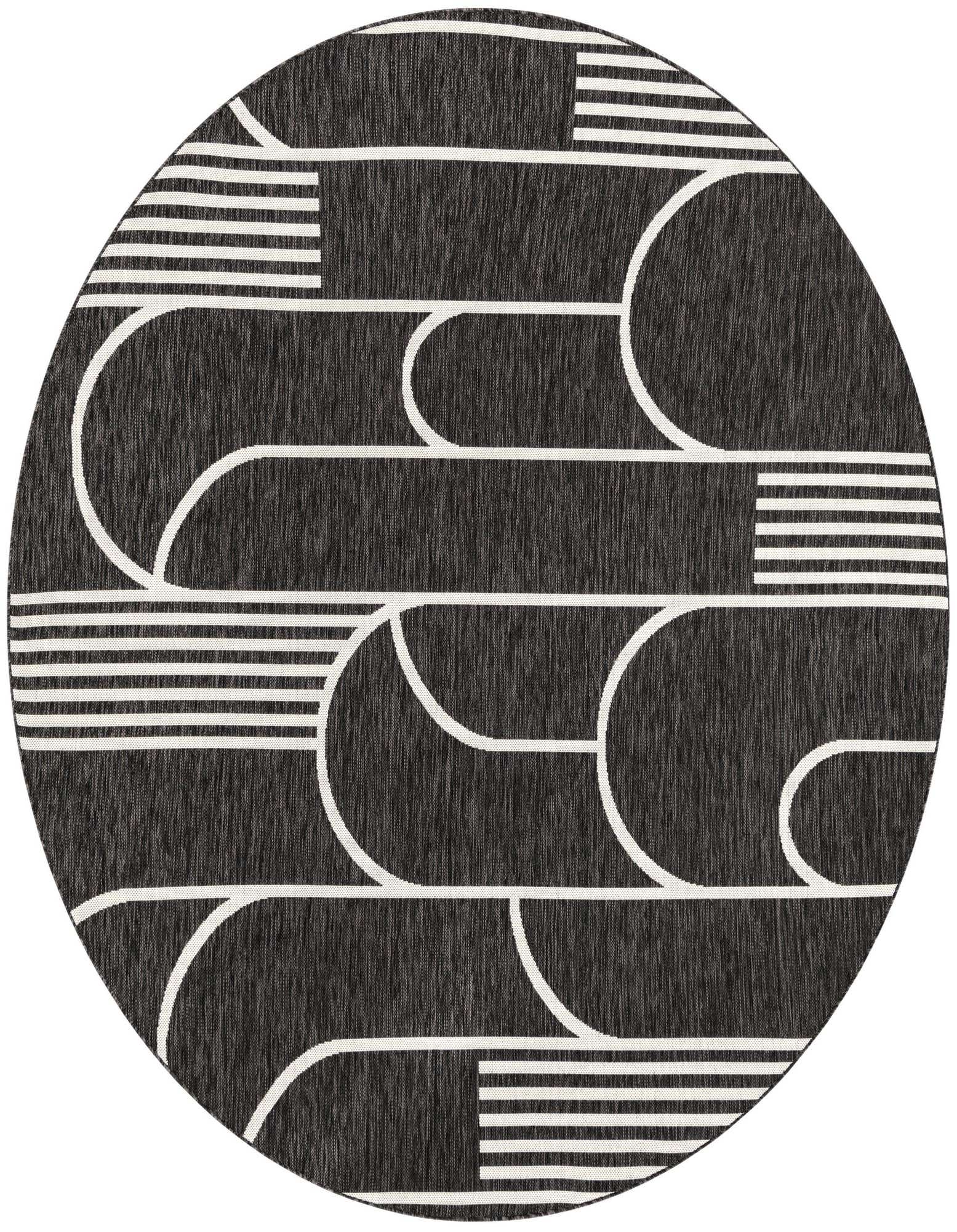 7' 10 x 7' 10 Easy-Clean Modern Indoor / Outdoor Round Rug