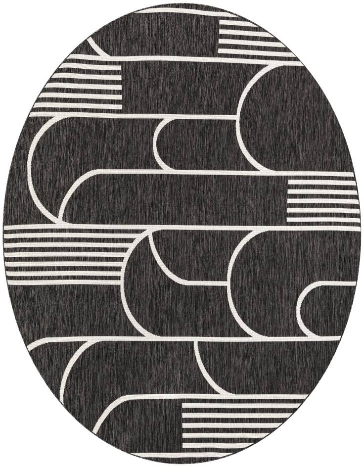 Detail image of 7' 10 x 7' 10 Easy-Clean Modern Indoor / Outdoor Round Rug