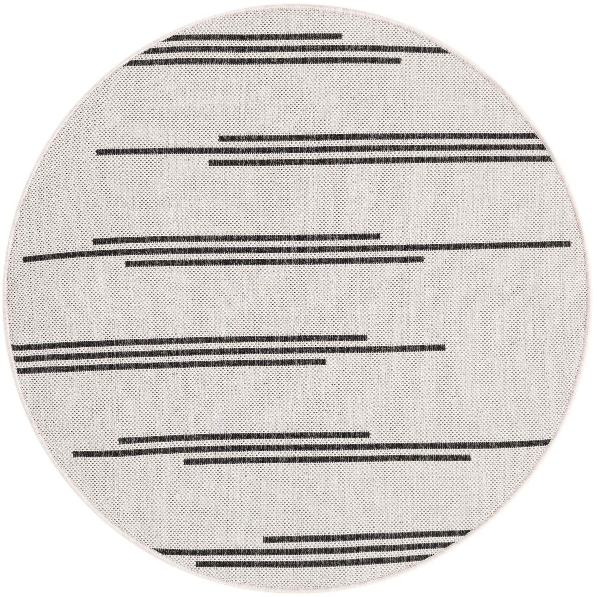3' x 3' Easy-Clean Modern Indoor / Outdoor Round Rug