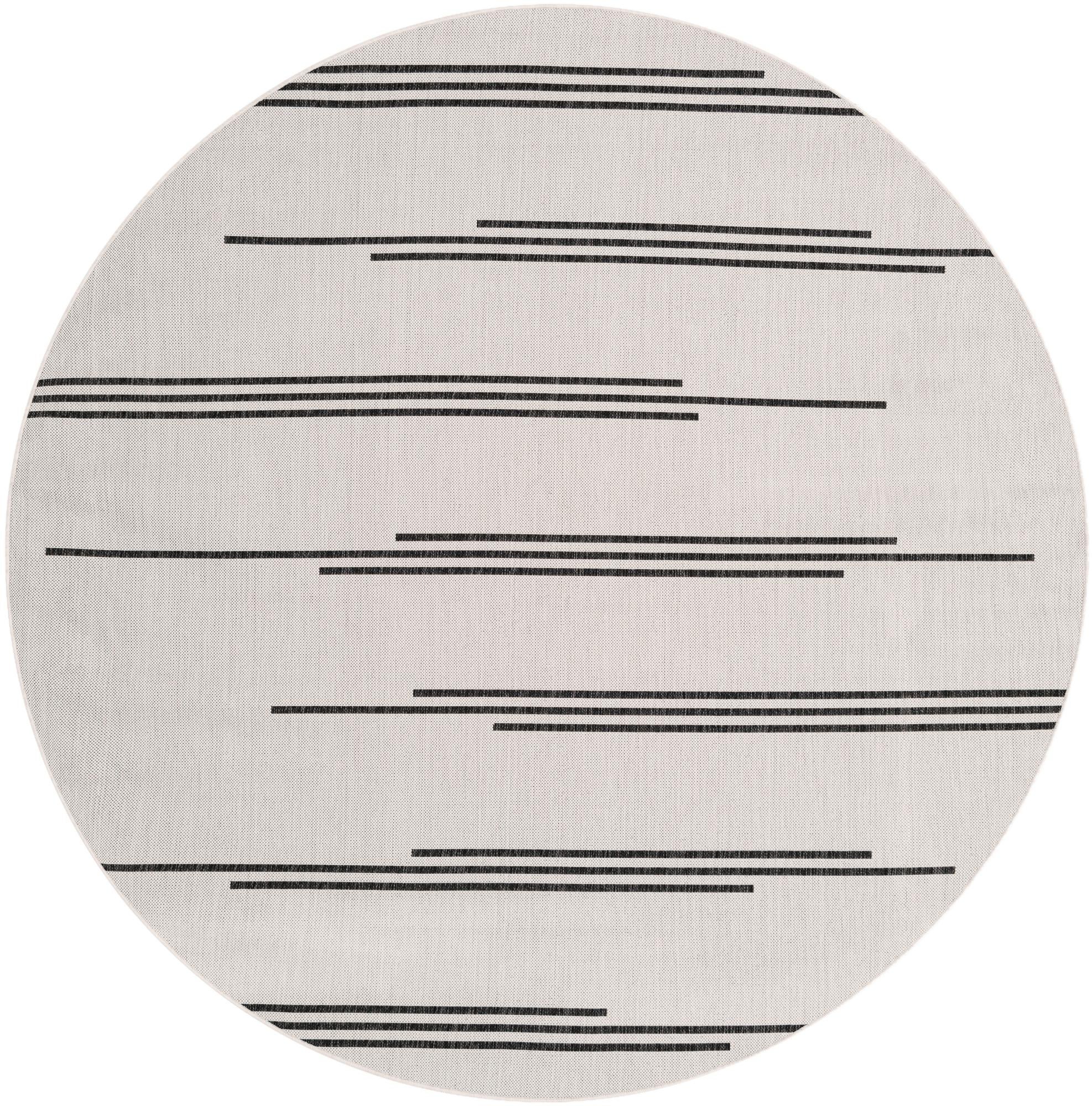7' 10 x 7' 10 Easy-Clean Modern Indoor / Outdoor Round Rug