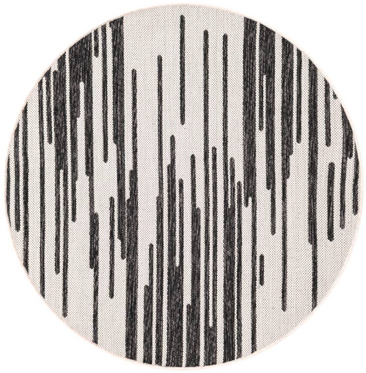 Detail image of 3' x 3' Easy-Clean Modern Indoor / Outdoor Round Rug