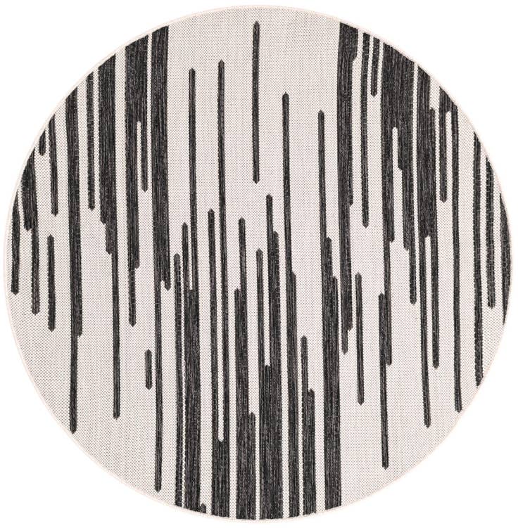 Detail image of 4' x 4' Easy-Clean Modern Indoor / Outdoor Round Rug
