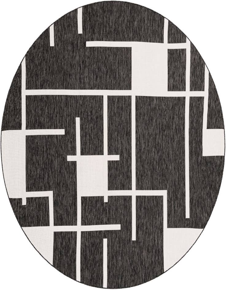Detail image of 10' x 10' Easy-Clean Modern Indoor / Outdoor Round Rug