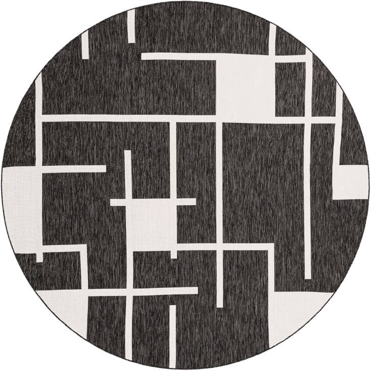 Detail image of 10' x 10' Easy-Clean Modern Indoor / Outdoor Round Rug