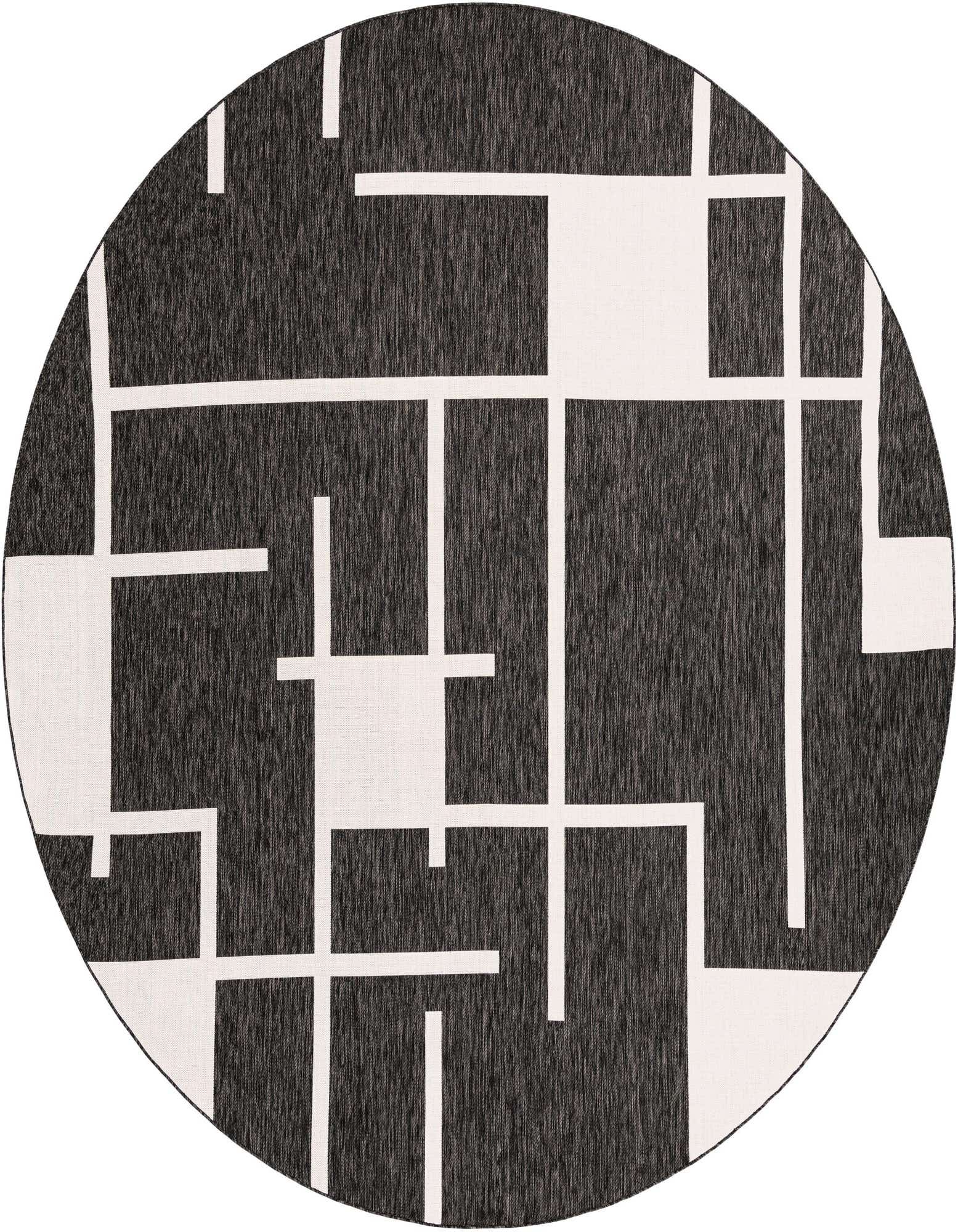 12' x 12' Easy-Clean Modern Indoor / Outdoor Round Rug
