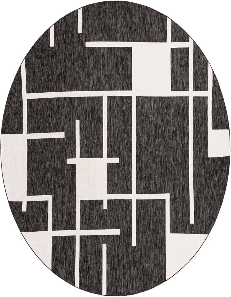 Detail image of 12' x 12' Easy-Clean Modern Indoor / Outdoor Round Rug