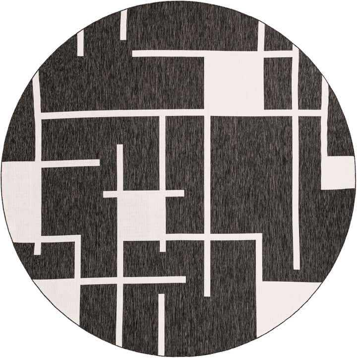 12' x 12' Easy-Clean Modern Indoor / Outdoor Round Rug