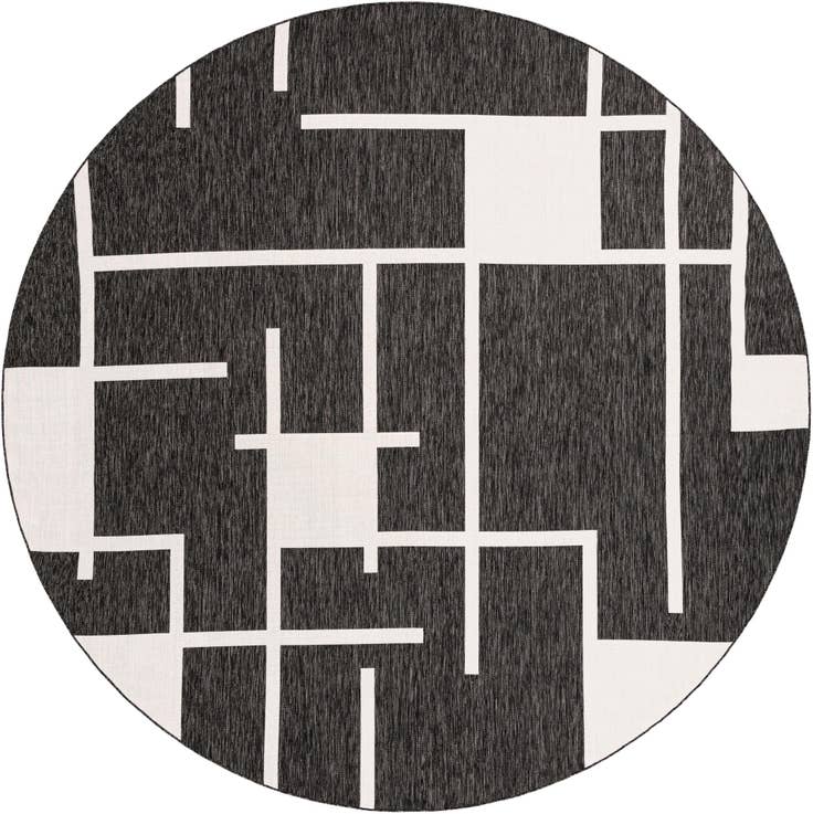 Detail image of 12' x 12' Easy-Clean Modern Indoor / Outdoor Round Rug