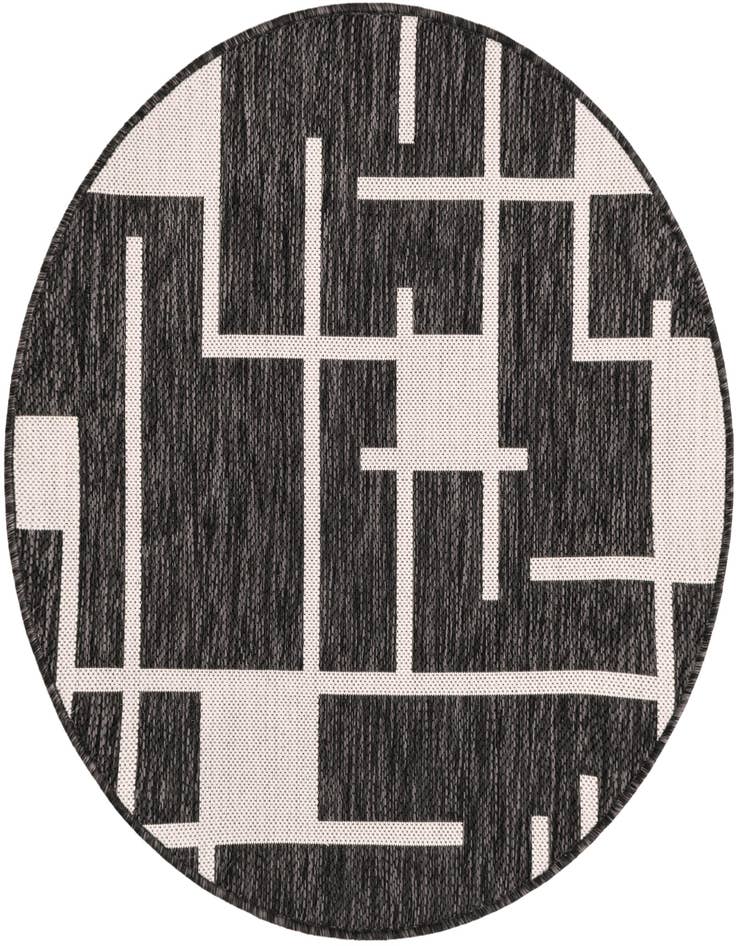 Detail image of 3' x 3' Easy-Clean Modern Indoor / Outdoor Round Rug