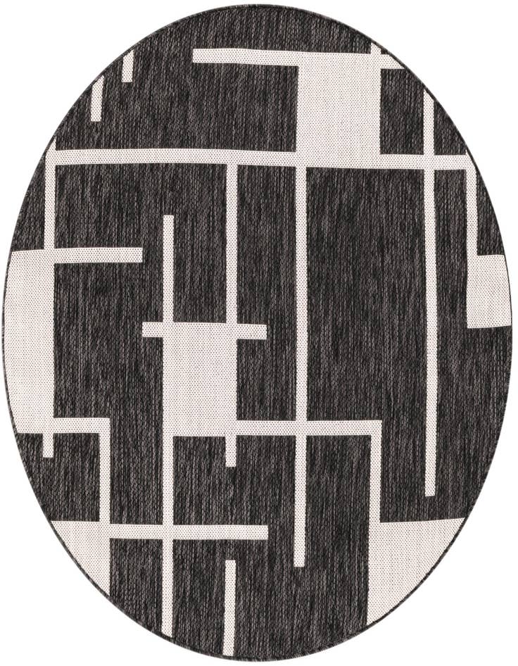 Detail image of 4' x 4' Easy-Clean Modern Indoor / Outdoor Round Rug