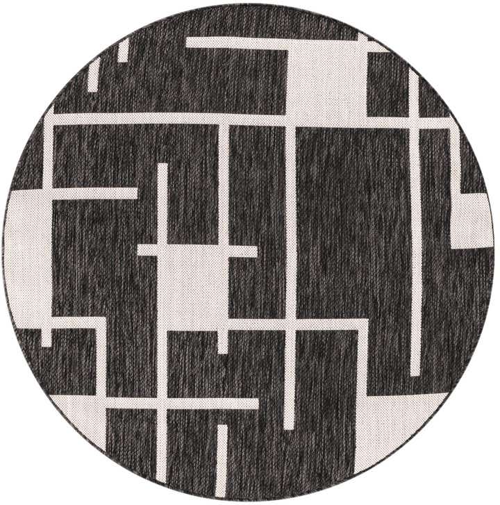 4' x 4' Easy-Clean Modern Indoor / Outdoor Round Rug
