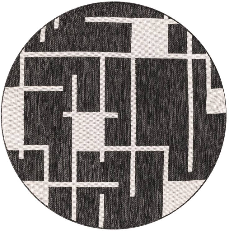 Detail image of 4' x 4' Easy-Clean Modern Indoor / Outdoor Round Rug