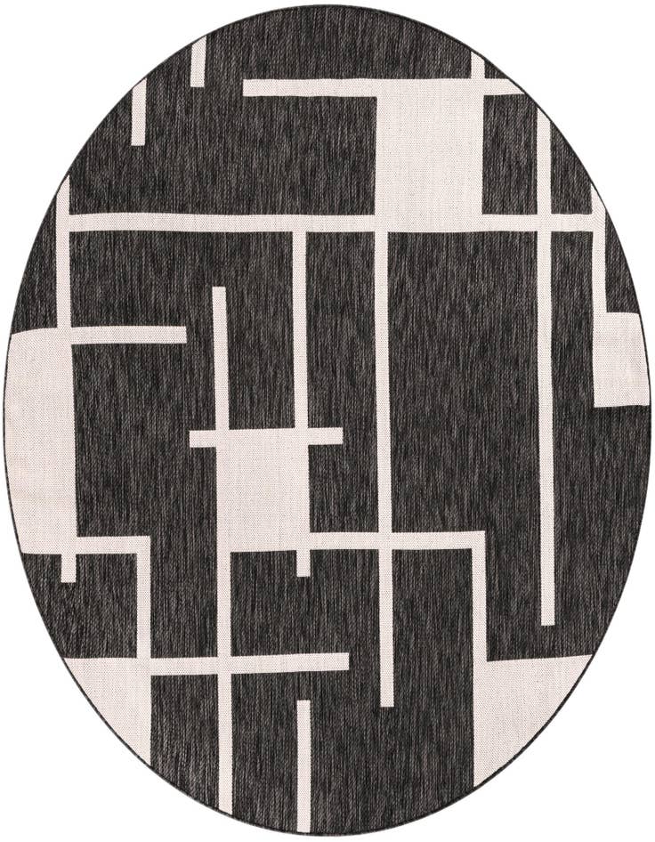 Detail image of 6' x 6' Easy-Clean Modern Indoor / Outdoor Round Rug