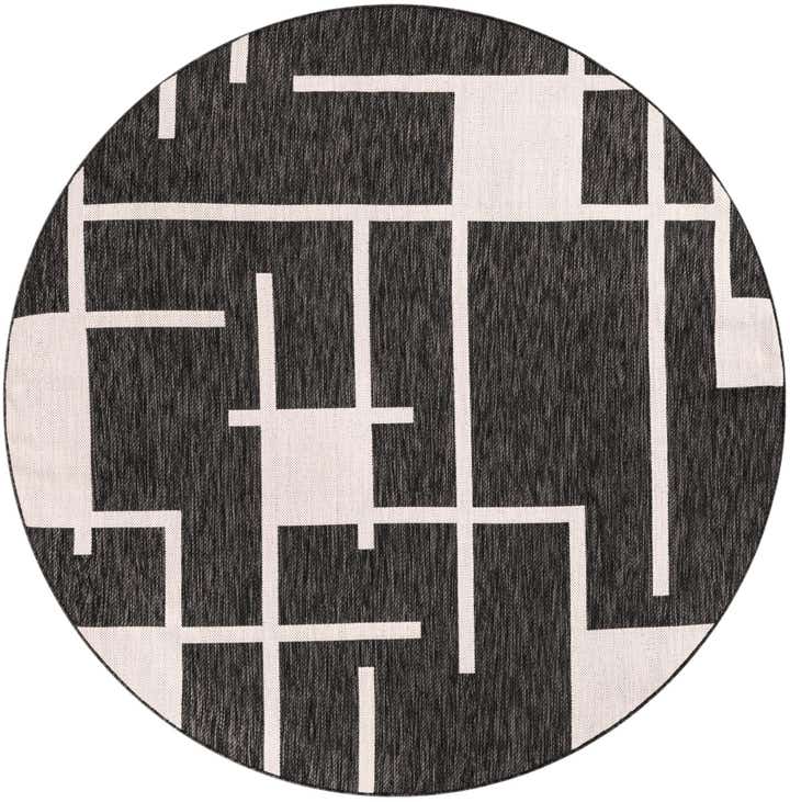 6' x 6' Easy-Clean Modern Indoor / Outdoor Round Rug