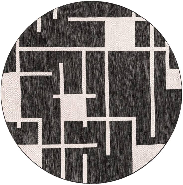 Detail image of 6' x 6' Easy-Clean Modern Indoor / Outdoor Round Rug