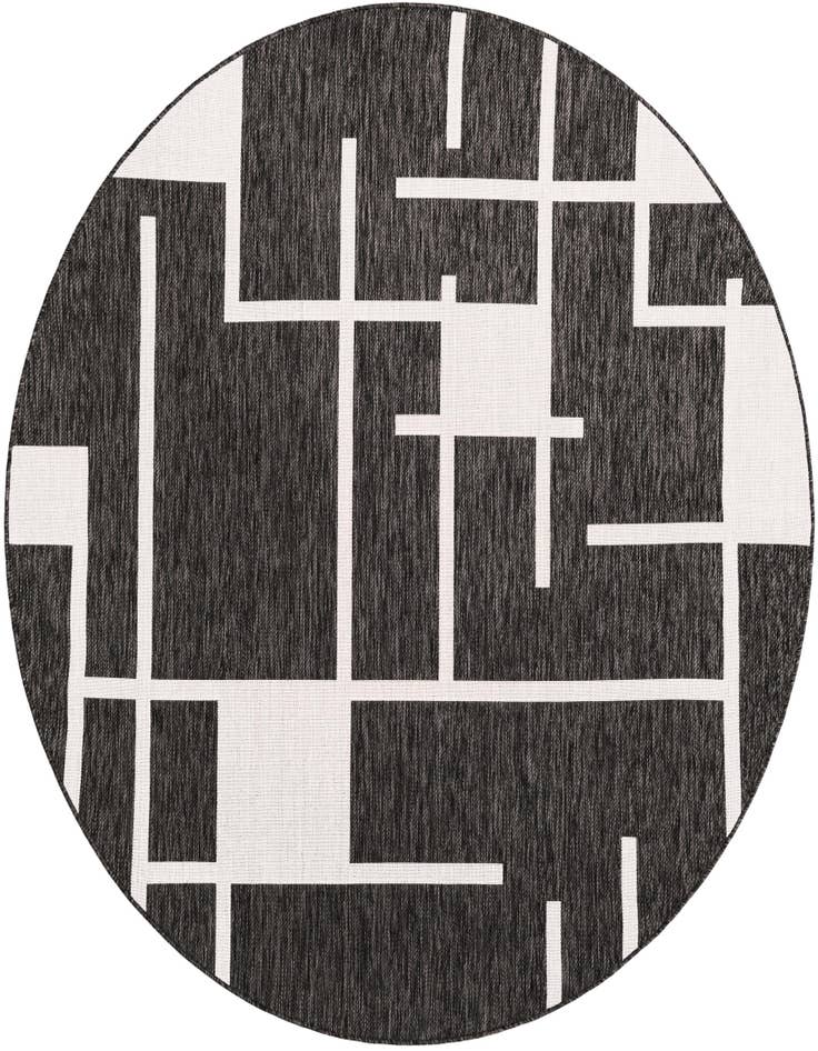 Detail image of 7' 10 x 7' 10 Easy-Clean Modern Indoor / Outdoor Round Rug