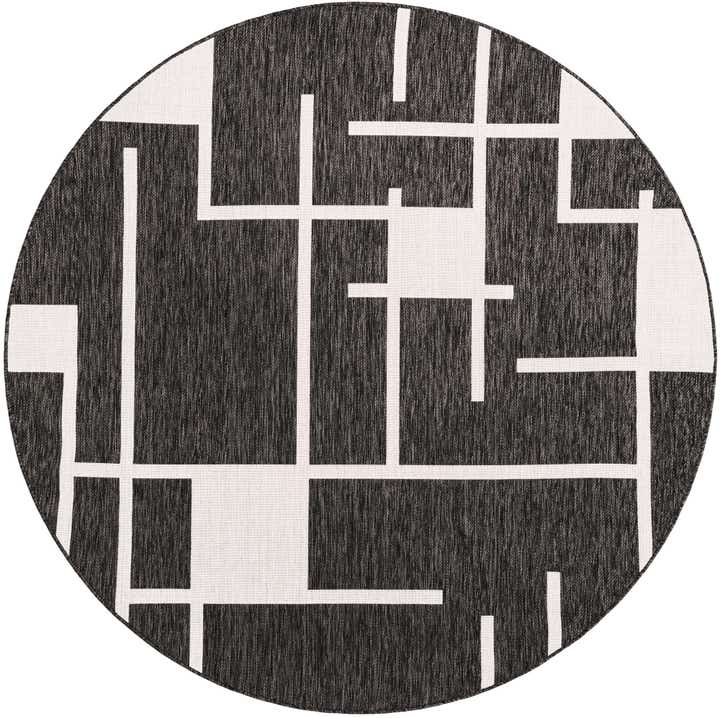 7' 10 x 7' 10 Easy-Clean Modern Indoor / Outdoor Round Rug