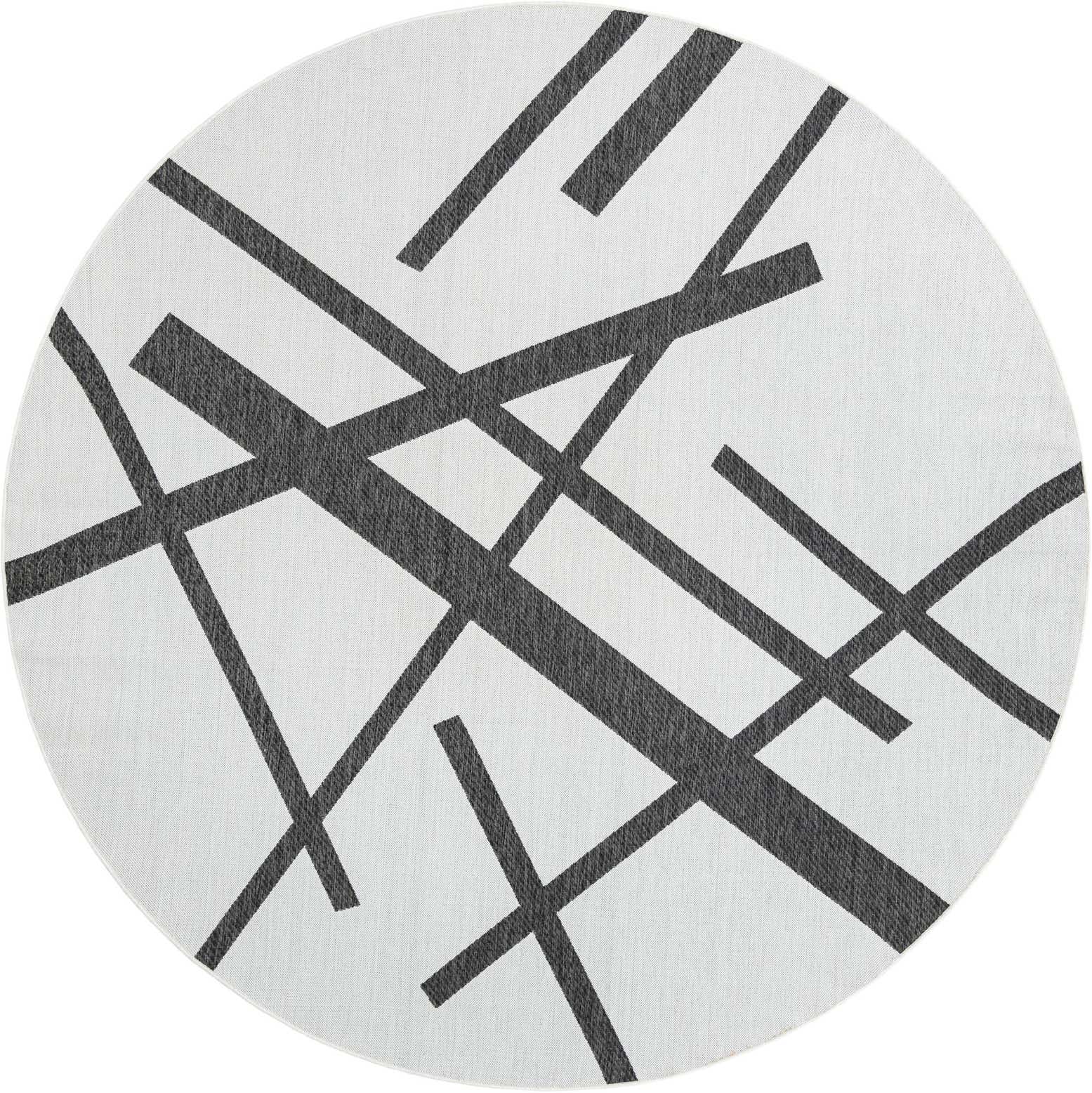 10' x 10' Easy-Clean Modern Indoor / Outdoor Round Rug