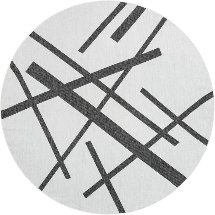 Detail image of 10' x 10' Easy-Clean Modern Indoor / Outdoor Round Rug