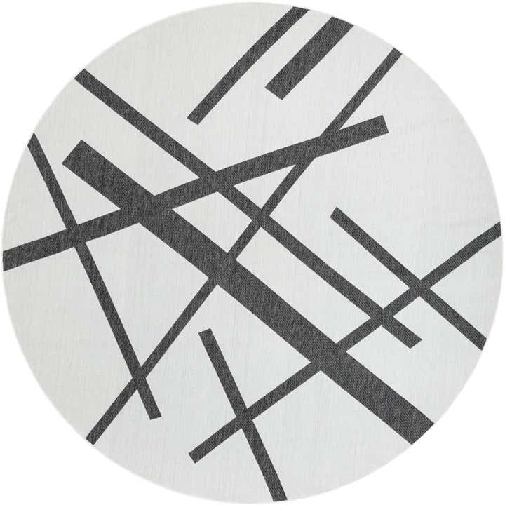 12' x 12' Easy-Clean Modern Indoor / Outdoor Round Rug