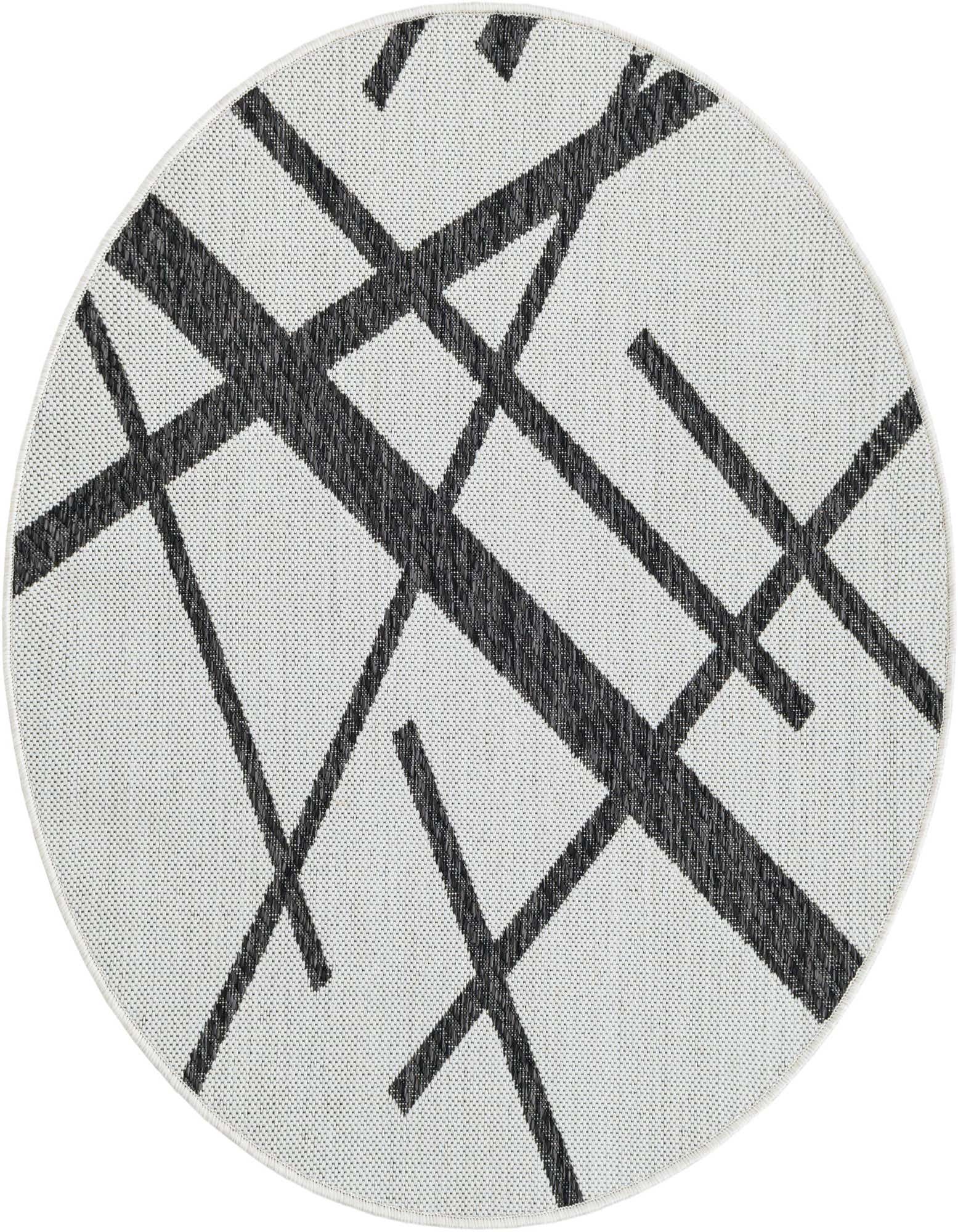 3' x 3' Easy-Clean Modern Indoor / Outdoor Round Rug