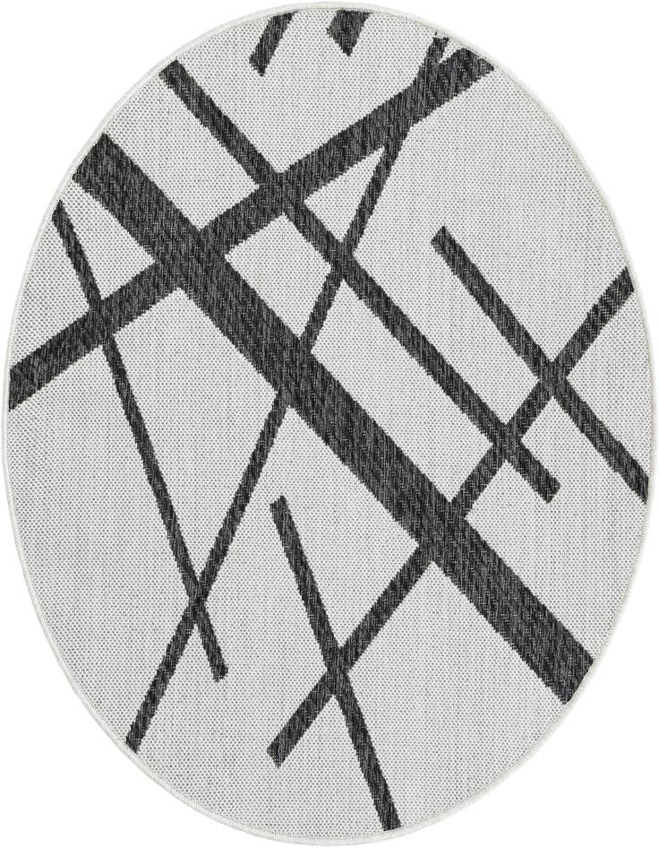 Detail image of 3' x 3' Easy-Clean Modern Indoor / Outdoor Round Rug