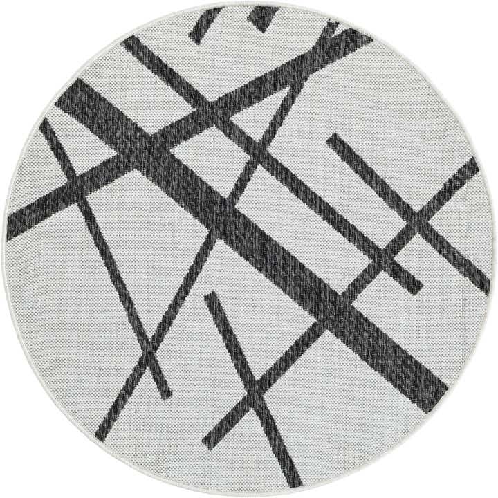 3' x 3' Easy-Clean Modern Indoor / Outdoor Round Rug