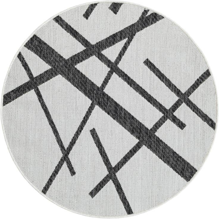 Detail image of 3' x 3' Easy-Clean Modern Indoor / Outdoor Round Rug