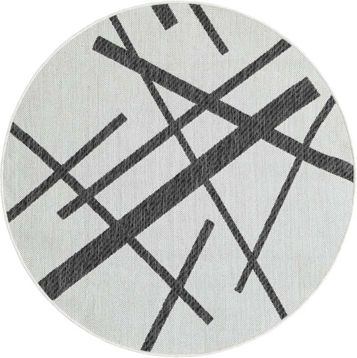 4' x 4' Easy-Clean Modern Indoor / Outdoor Round Rug