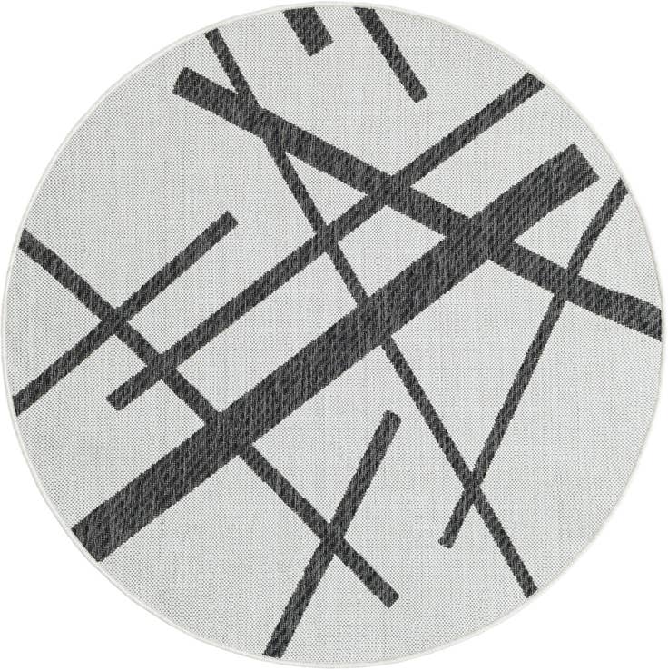 Detail image of 4' x 4' Easy-Clean Modern Indoor / Outdoor Round Rug