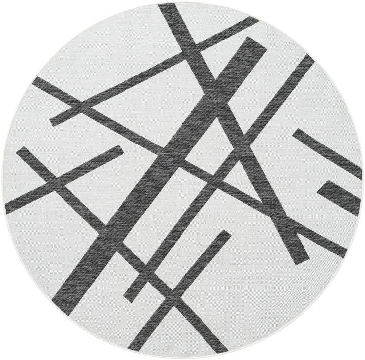 Detail image of 6' x 6' Easy-Clean Modern Indoor / Outdoor Round Rug