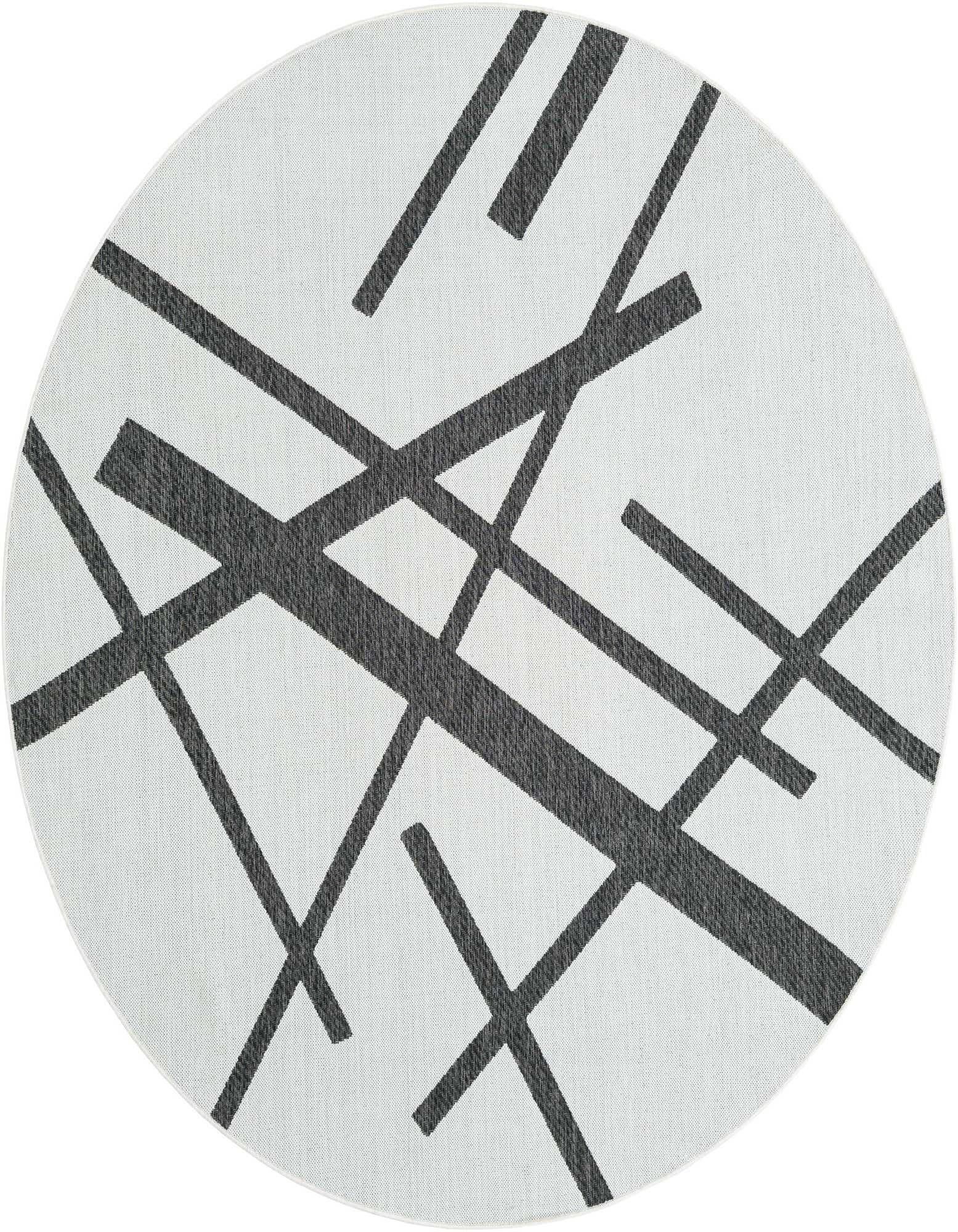 7' 10 x 7' 10 Easy-Clean Modern Indoor / Outdoor Round Rug
