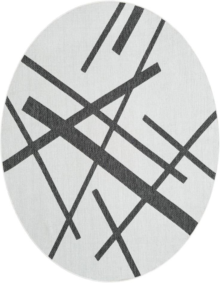 Detail image of 7' 10 x 7' 10 Easy-Clean Modern Indoor / Outdoor Round Rug