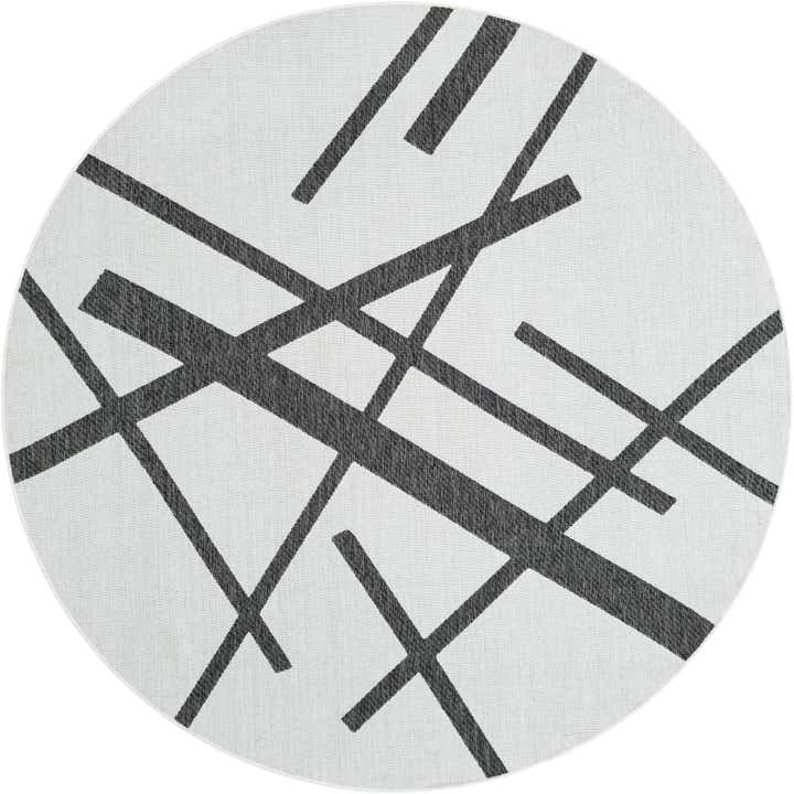 7' 10 x 7' 10 Easy-Clean Modern Indoor / Outdoor Round Rug