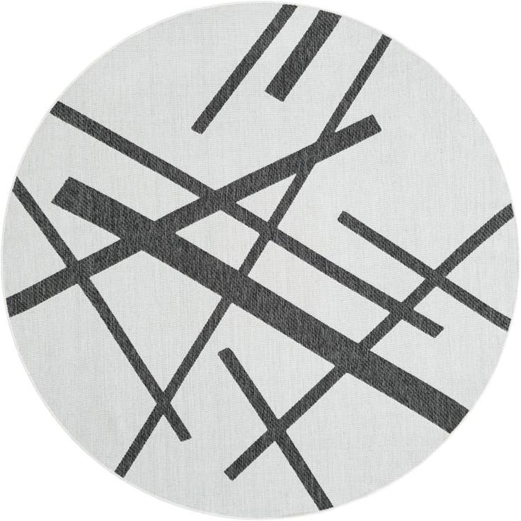 Detail image of 7' 10 x 7' 10 Easy-Clean Modern Indoor / Outdoor Round Rug