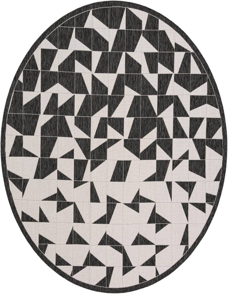 Detail image of 10' x 10' Easy-Clean Modern Indoor / Outdoor Round Rug