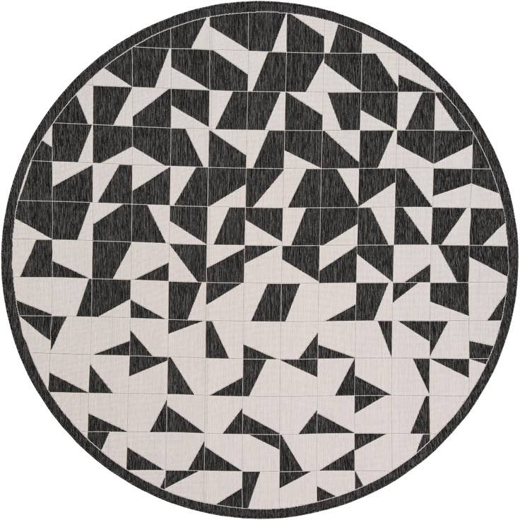 Detail image of 10' x 10' Easy-Clean Modern Indoor / Outdoor Round Rug