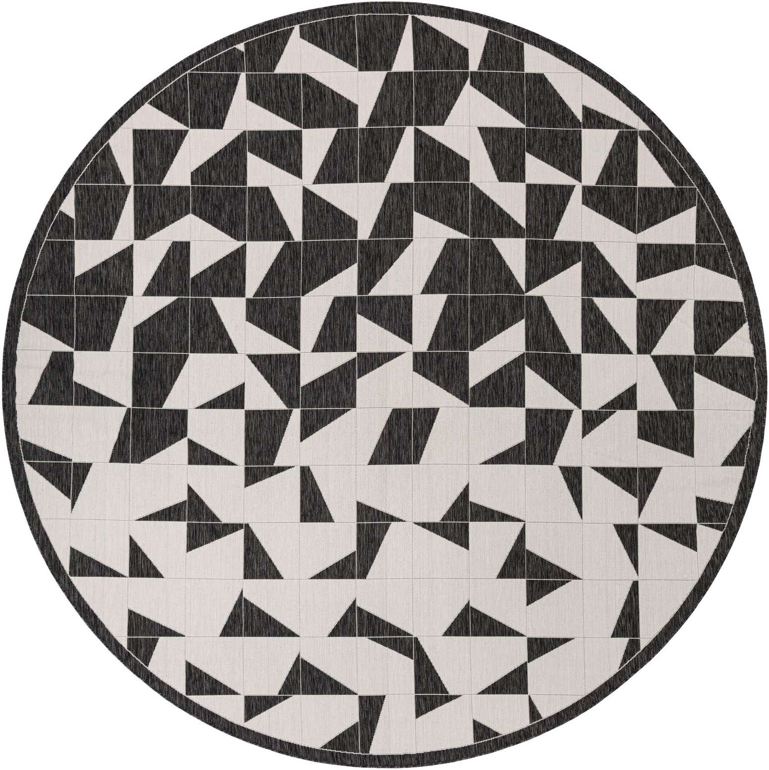 12' x 12' Easy-Clean Modern Indoor / Outdoor Round Rug