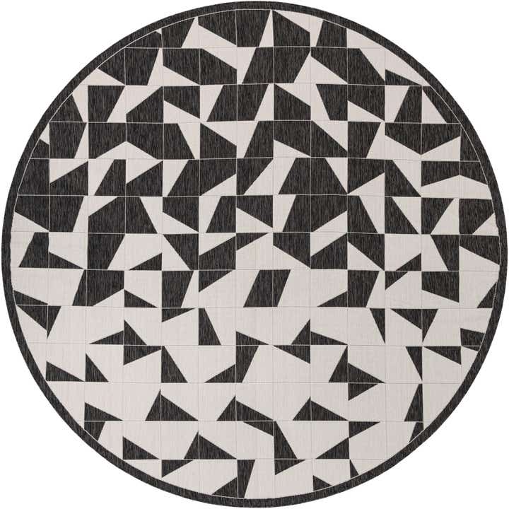 12' x 12' Easy-Clean Modern Indoor / Outdoor Round Rug