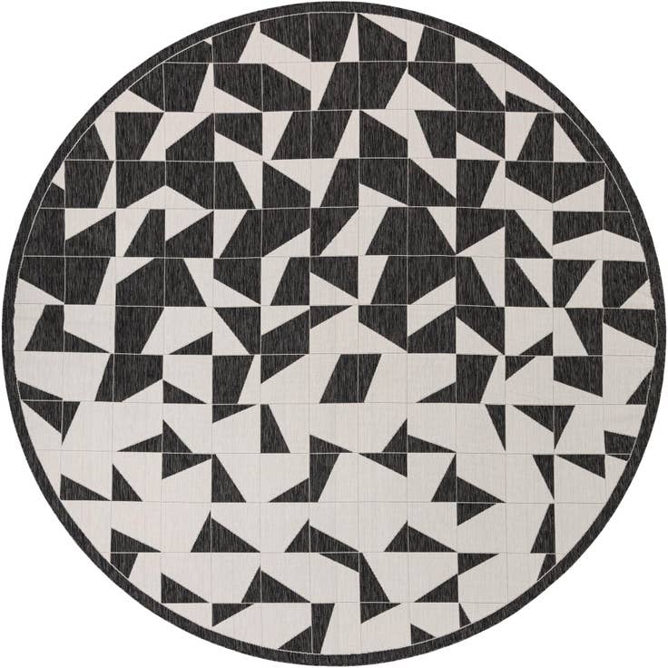 Detail image of 12' x 12' Easy-Clean Modern Indoor / Outdoor Round Rug