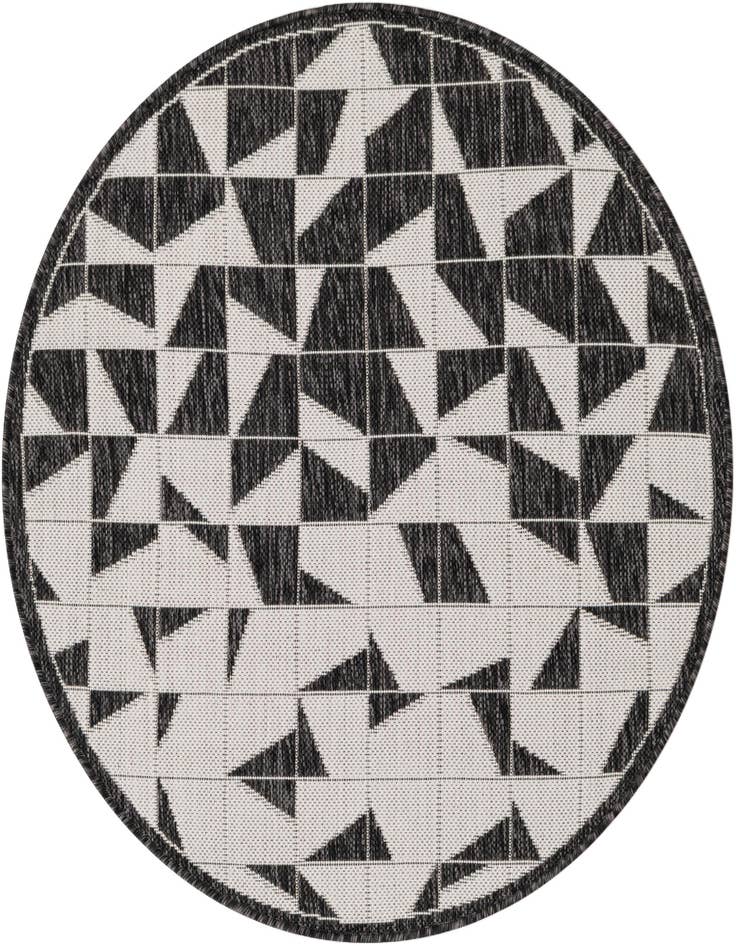 Detail image of 3' x 3' Easy-Clean Modern Indoor / Outdoor Round Rug