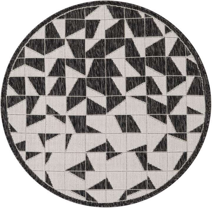 3' x 3' Easy-Clean Modern Indoor / Outdoor Round Rug