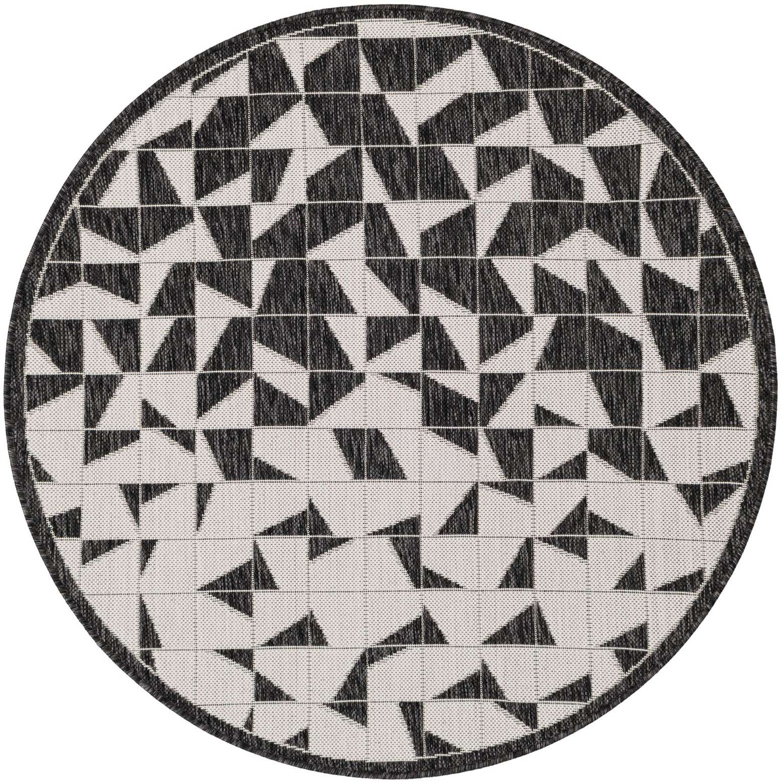 4' x 4' Easy-Clean Modern Indoor / Outdoor Round Rug