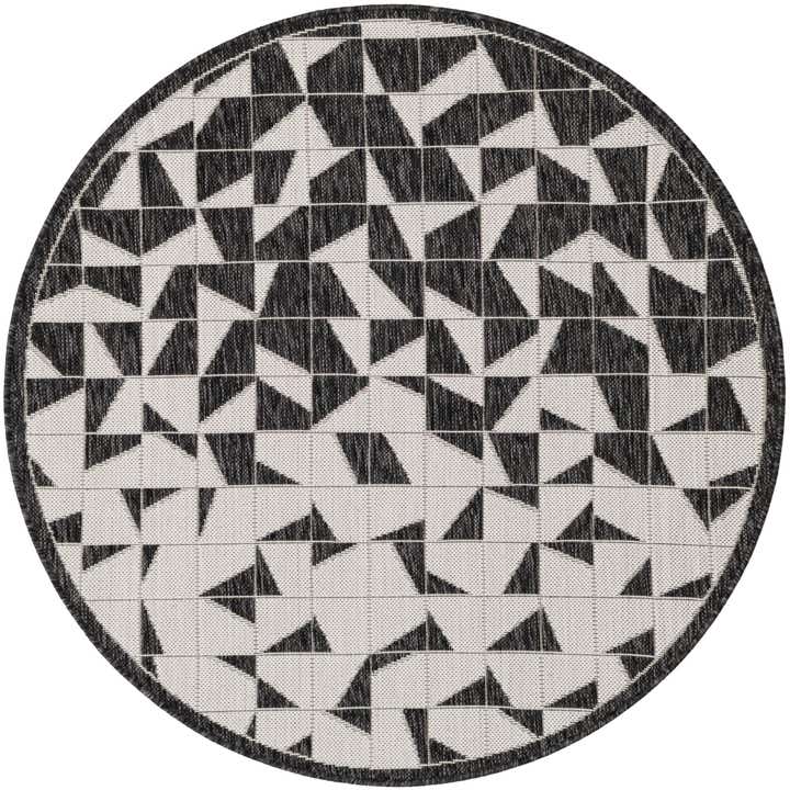 4' x 4' Easy-Clean Modern Indoor / Outdoor Round Rug