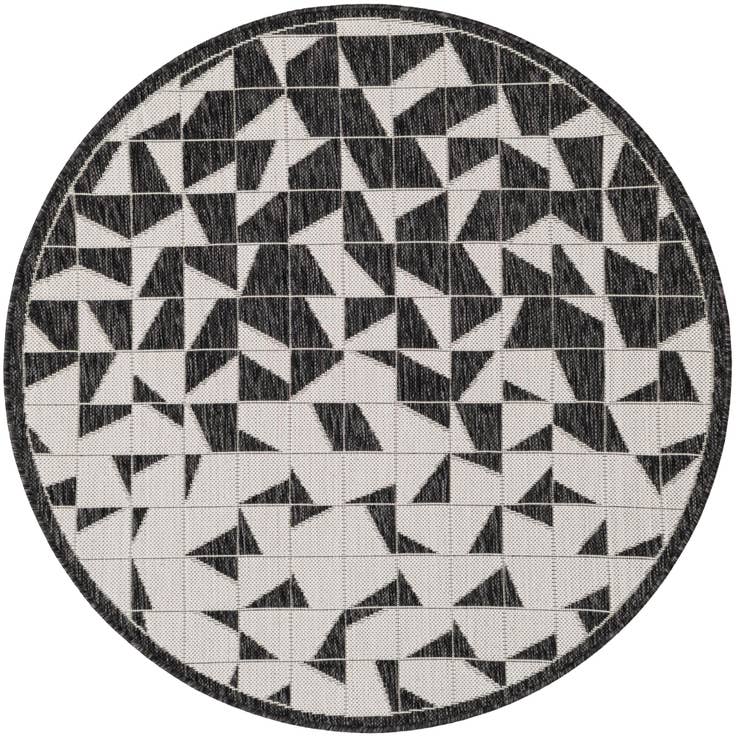 Detail image of 4' x 4' Easy-Clean Modern Indoor / Outdoor Round Rug