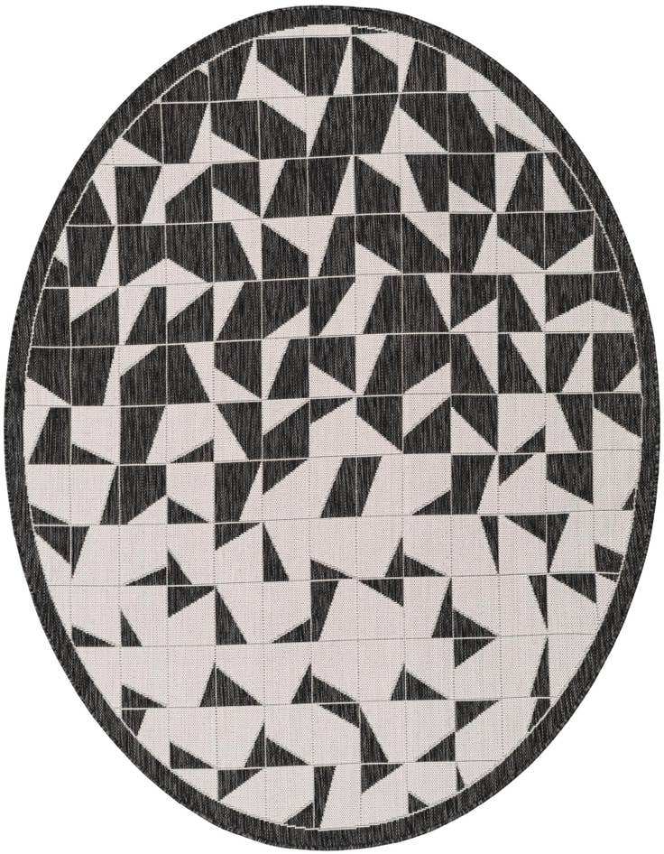 Detail image of 6' x 6' Easy-Clean Modern Indoor / Outdoor Round Rug